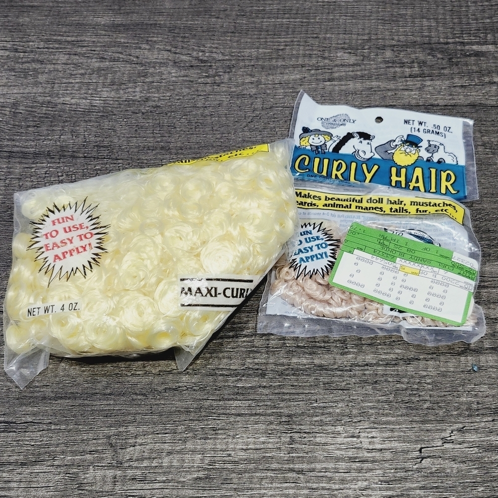 One & Only Creations Curly Hair for Dolls Yellow Blonde and Sandy Blonde